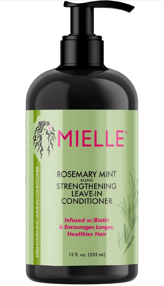 Mielle Organics Rosemary Mint Strengthening Leave-In Conditioner, Supports Hair Strength, Smooth Conditioner for Dry and Crinkled Hair, Weightless Hair Treatment