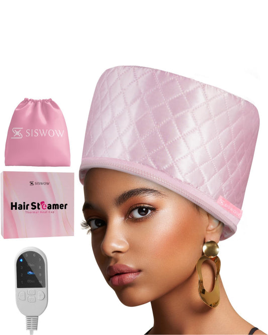 Heat Cap for Deep Conditioning w/10-level Heats Up Quickly, Hair Steamer for Deep Conditioning - Thermal Steam Cap for Natural Black Hair, Great for Deep Conditioner