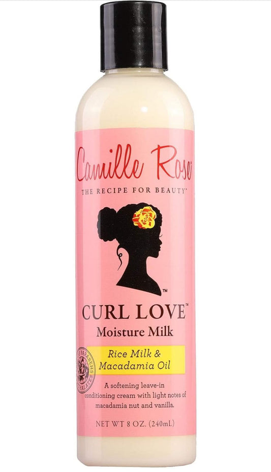 Camille Rose Curl Love Moisture Milk, Leave-In Conditioning Cream for Curls and Coils, Nourish and Strengthen, Macadamia Nut & Vanilla, 240 ml (Pack of 1)