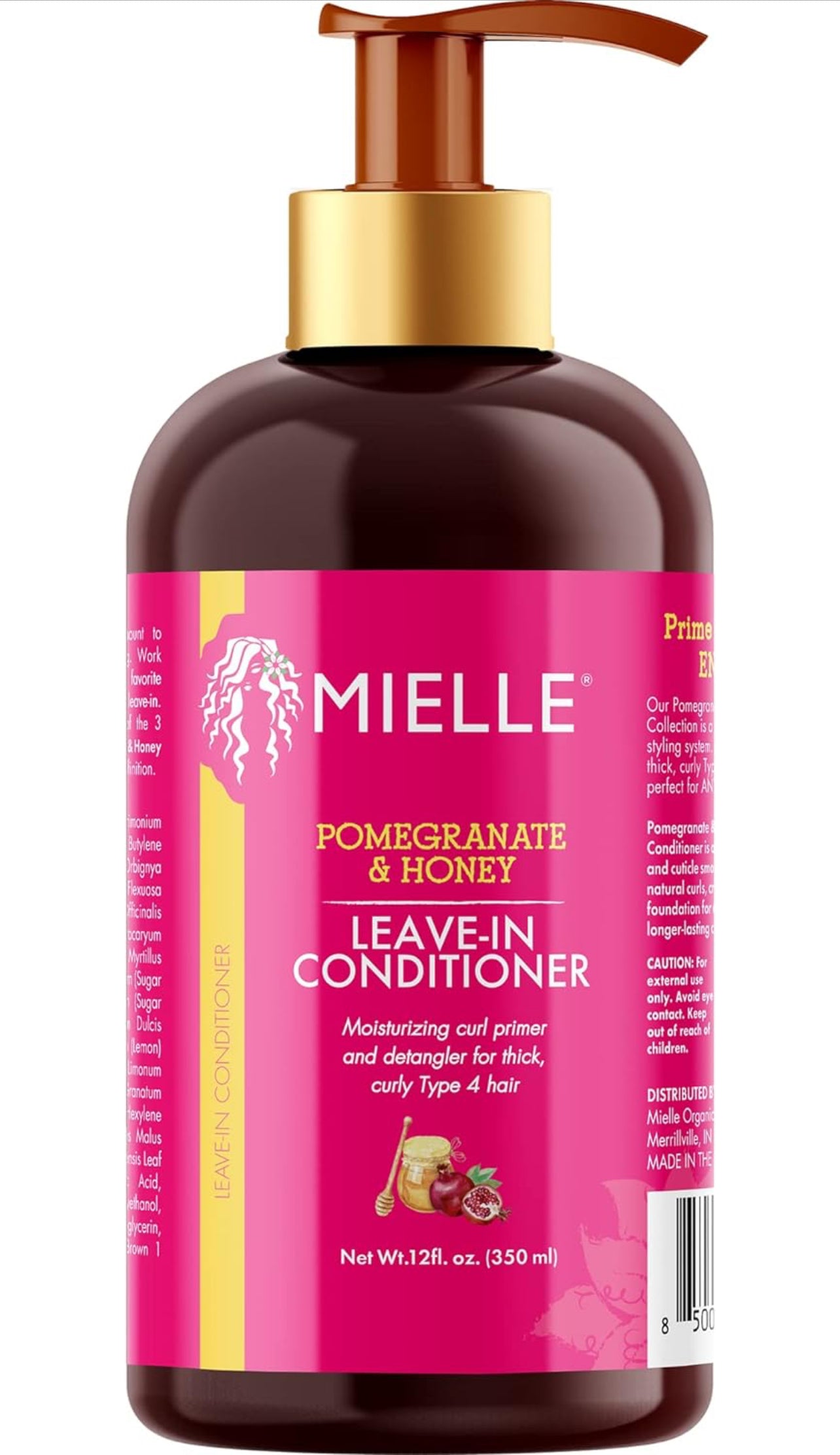Mielle Organics Pomegranate & Honey Leave-In Conditioner for Type 4 Hair, 12 Ounces