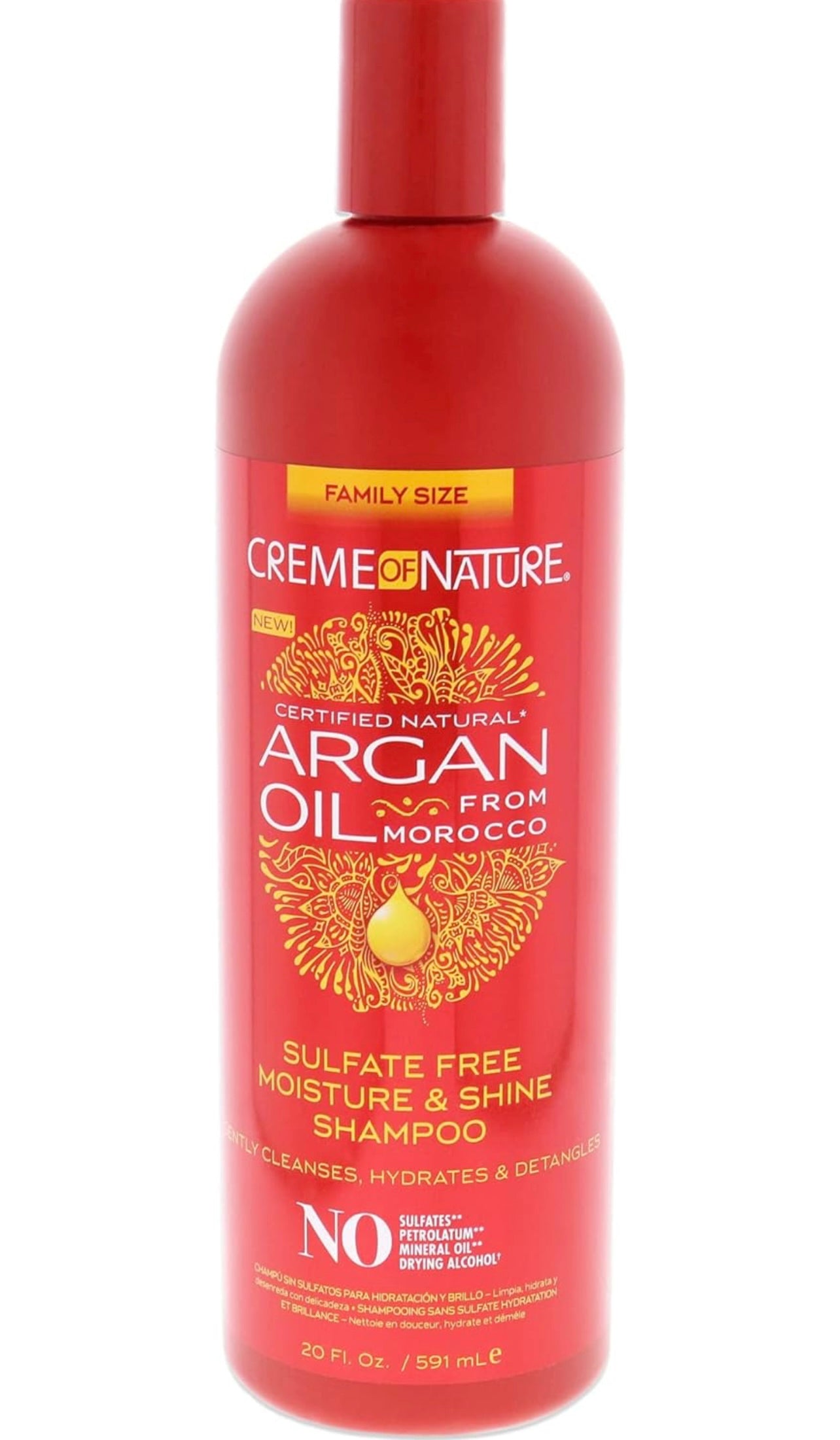 Creme of Nature Argan Oil Sulfate-free Moisture and Shine Shampoo Shampoo Unisex 20 oz