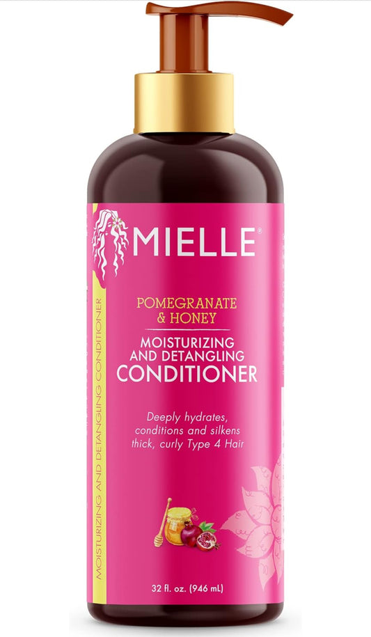 Mielle Organics Pomegranate & Honey Moisturizing and Detangling Conditioner, Hydrating & Moisturizer For Dry, Damaged, & Frizzy Hair, 32-Fluid Ounces