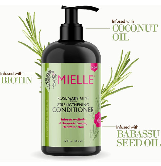 Mielle Organics Rosemary Mint Strengthening Conditioner with Biotin, 12 Ounce